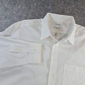 Cremieux Pima 100% Cotton Men’s Dress Shirt Sz 17 1/2 - 35 Non Iron Crisp White